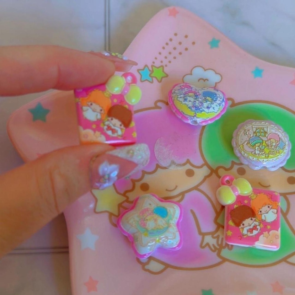 Sanrio Little Twin Stars 5-Piece Coordinated Focal Bead Set new - Picture 4 of 8